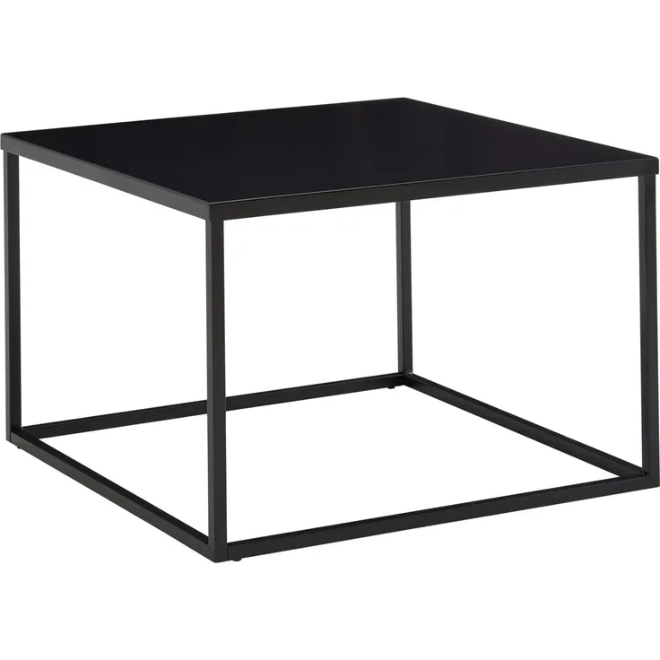 Couchtisch 60 x 60 x 40 cm Metall Wohnzimmertisch Industrial Schwarz | Sofatisch Quadratisch | Loungetisch Kaffeetisch Stahl | Beistelltisch Quadratisch