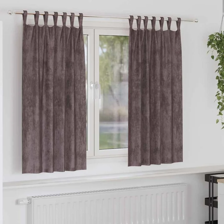 vidaXL Samtvorhänge 2 stk. Braun 175 x 140 cm Samt 4107729 – Bild 2