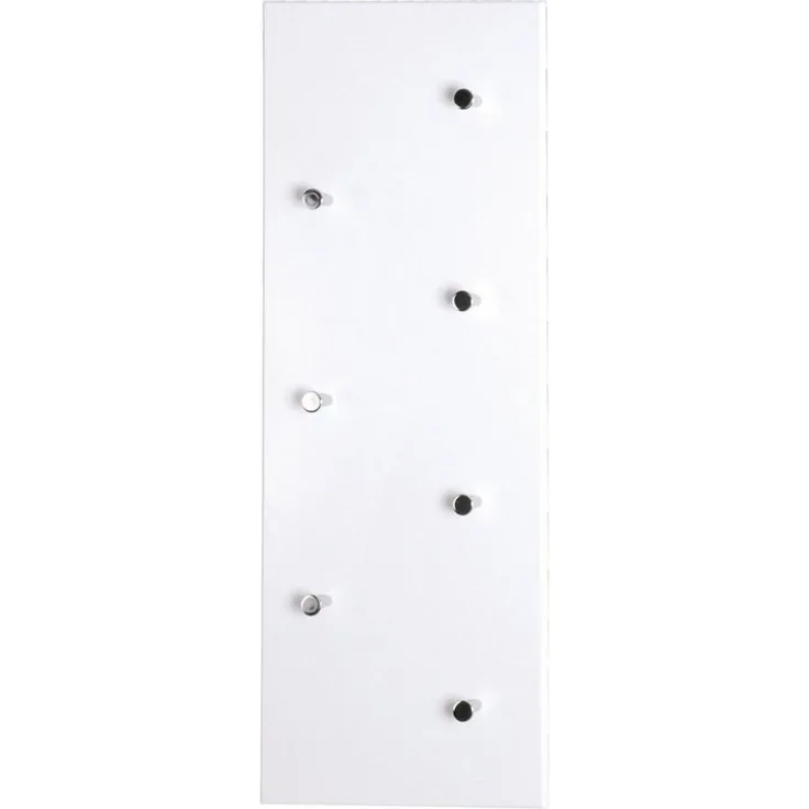 HAKU Möbel 42390 Wandgarderobe 80 x 5,5 x 30 cm, weiß/Chrom/Nickel