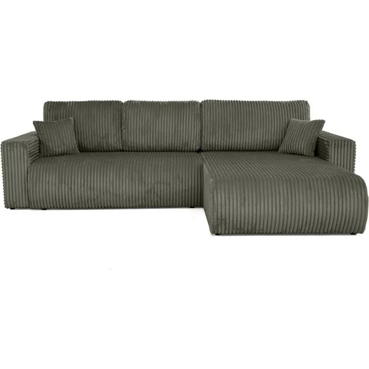 Beautysofa Ecksofa Porto mit universelle Ottomane, mit Bettfunktion und Bettkasten