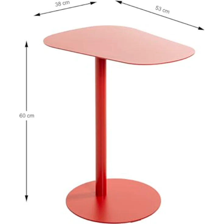 HAKU Möbel Beistelltisch, Metal, Rot, T 38 x B 53 x H 60 cm – Bild 4