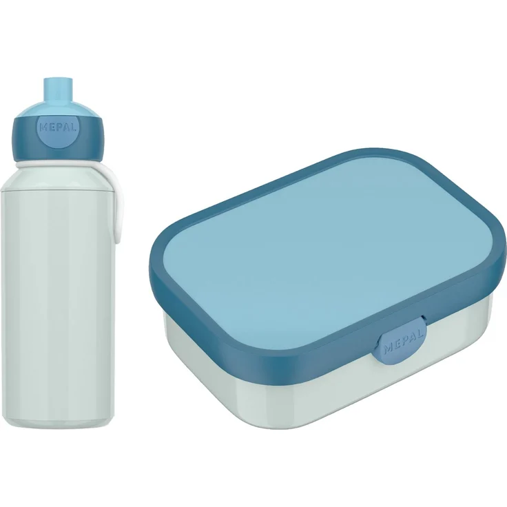 Mepal 'Campus' Lunch-Set mit Pop-up Trinkflasche & Lunch Box, Kunststoff Cool Mint / Cool Blue, 400 ml / 750 ml – Bild 1