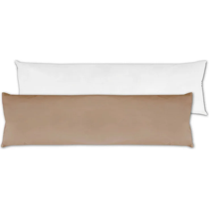 Seitenschläfer Kissenhülle Kissenfüllung Körperkissen, bequem und anschmiegsam in vielen verschiedenen Farben erhältlich (ca. 40x140cm + Kissenfüllung / sandgrau - beigegrau) – Bild 1