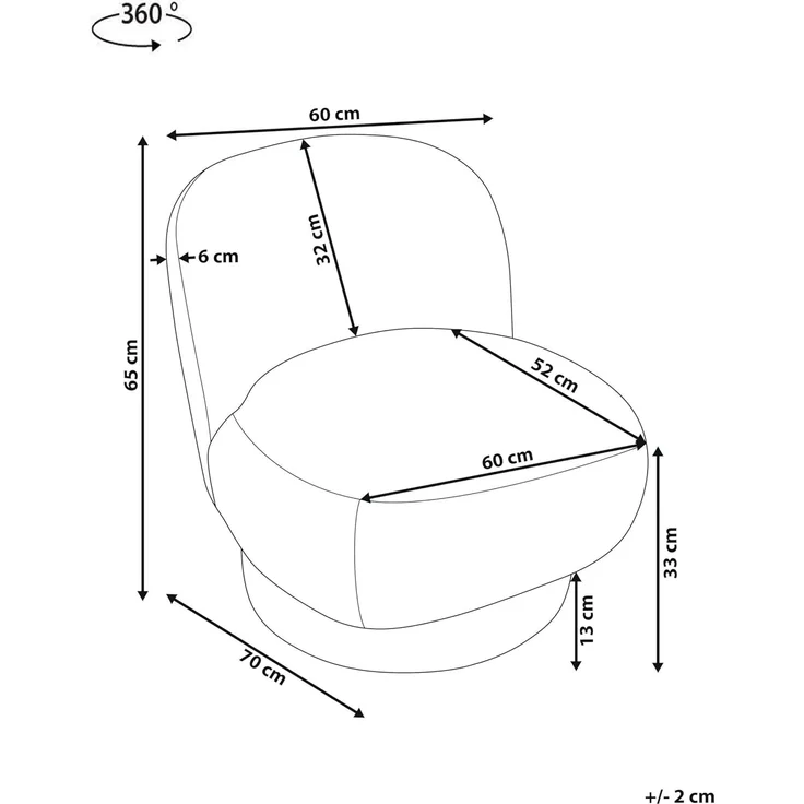 Sessel Bouclé taupe mit Drehfunktion AYLO – Bild 3