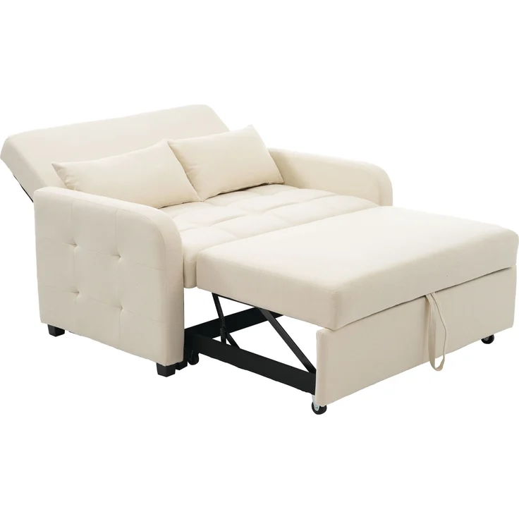 Sofabett 127x75x94 cm Beige, klappbar mit 3-fach verstellbarer Rückenlehne & 180 cm Liegefläche – Bild 8