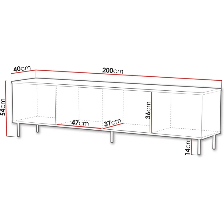 TV-Lowboard Leo 200 (Farbe: Cashmere) – Bild 4