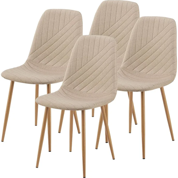 Esszimmerstuhl Köfering 4er Set Hellbraun [en. casa]