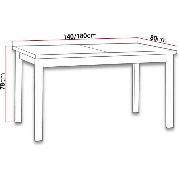 MIRJAN24 Esstisch Alba II, Ausziehbarer mit Einlegeplatte, 80x140/180 cm – Bild 2