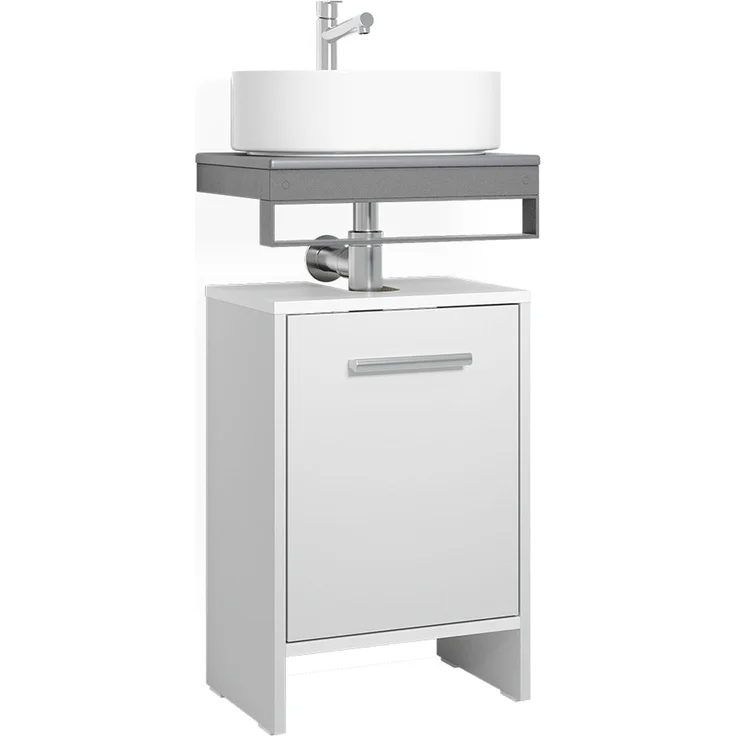 Waschbeckenunterschrank Karli Weiß 38.2x57 cm mit der Tür Vicco – Bild 5