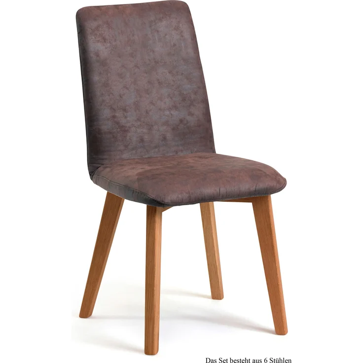 Esszimmerstuhl (6er-Set) Darci 47x92x60 Eiche geölt/Braun