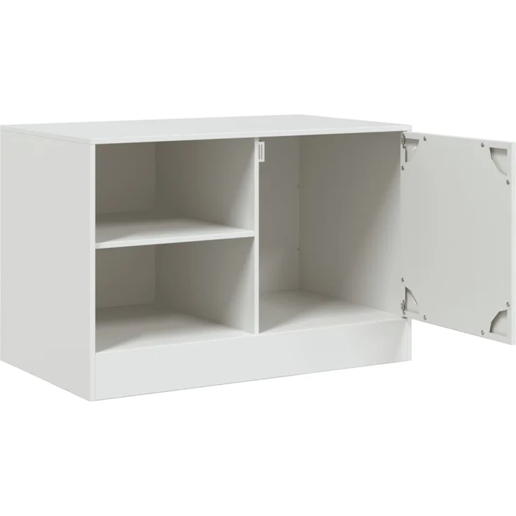 2 pcs TV-Schrank, Lowboard TV Weiß 67x39x44 cm Stahl – Bild 7