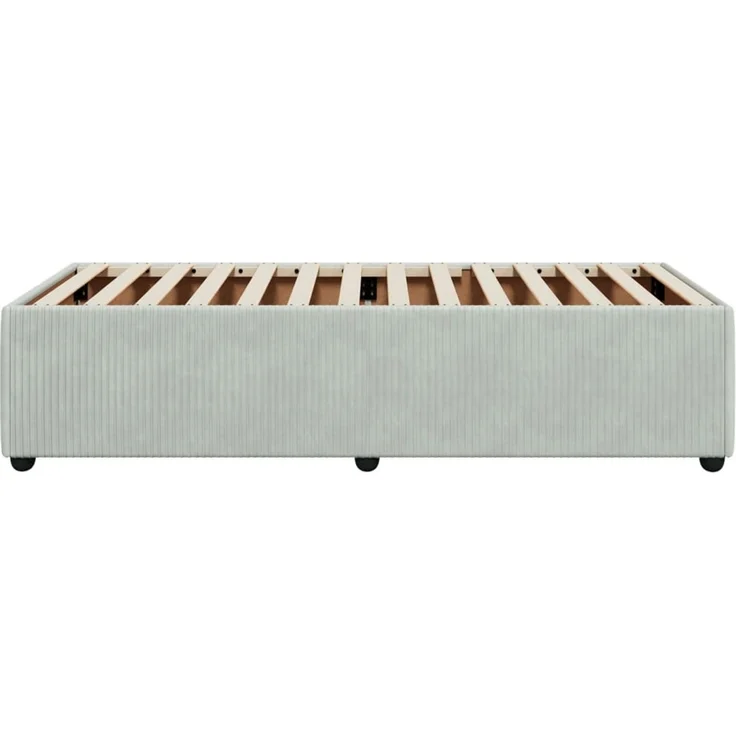 vidaXL Bettgestell ohne Matratze Hellgrau 100x200 cm Samt 3284988 – Bild 5