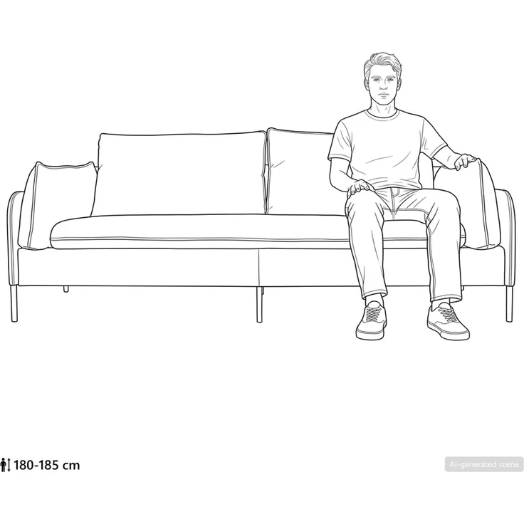 vidaXL 3-Sitzer-Sofa Blau 222 x 81 x 89 cm Stoff 42048637 – Bild 12