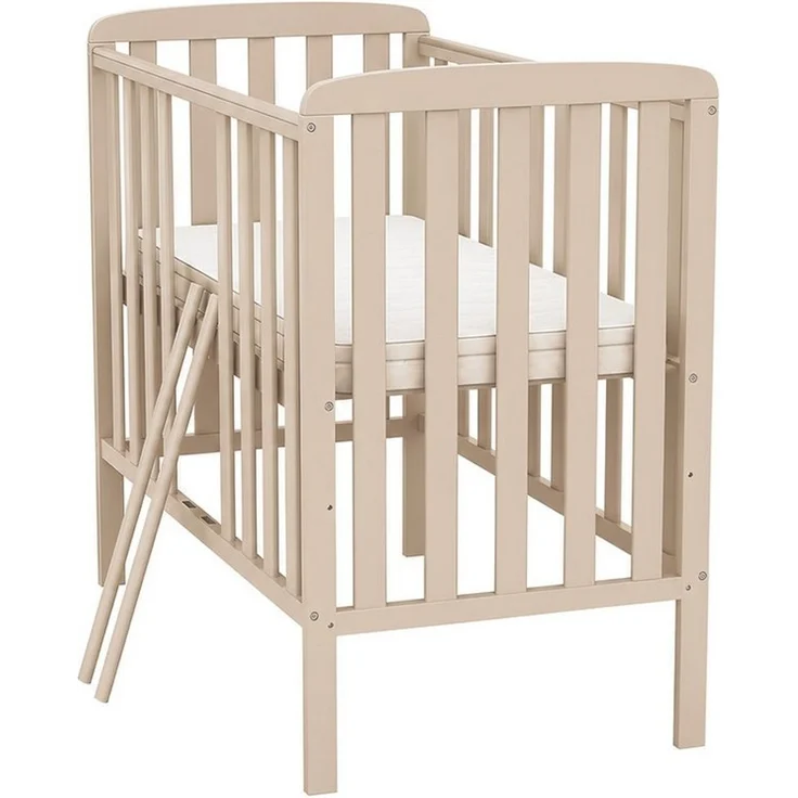 Baby-Delux Babybett Compact Beistellbett, Kinderbett 50x100 cm Kaschmir höhenverstellbar Matratze – Bild 4