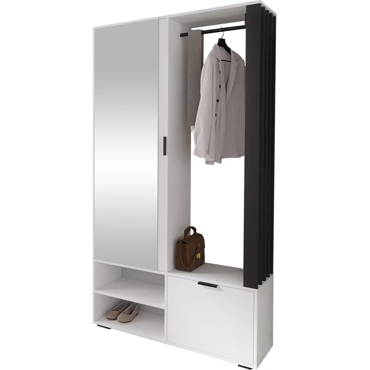 Garderobe-Set 'Raldento' Schwarz/Weiß