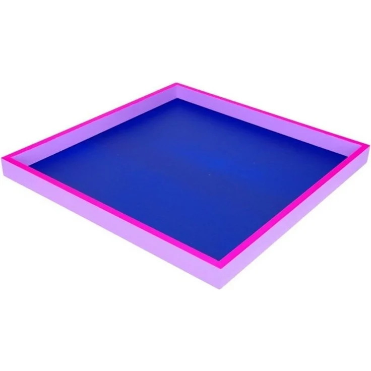 Giftcompany Tablett Tablett Neo Quadratisch Dunkelblau, Neon Lila (32x32cm) – Bild 4