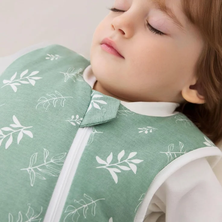 Duomiaomiao Baby Schlafsack, 1x Ganzjahresschlafsack, 1.5tog Grünes Blatt, 95cm / Baby Körpergröße 100-110cm, 100% Baumwolle – Bild 8