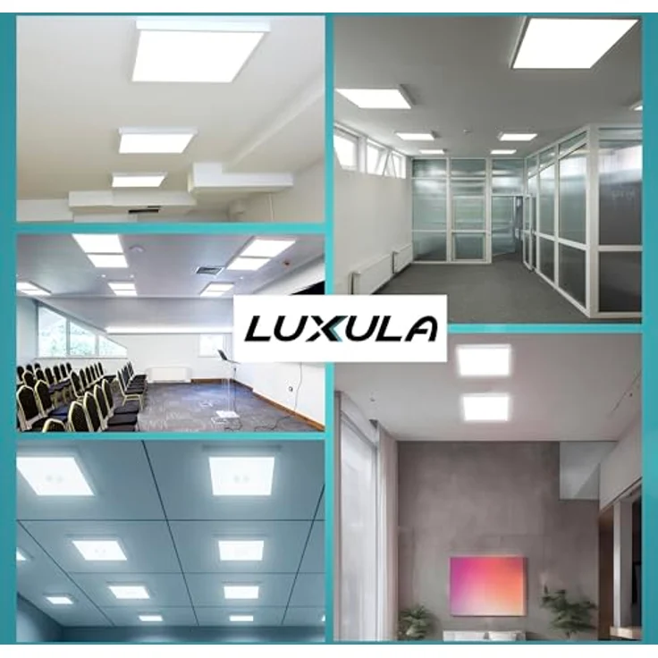 LUXULA LED Deckenleuchte eckig 62cm - 36W, 4000K Neutralweiß, 3600lm - LED Panel 62x62cm inkl. 230V Netzteil - Flache Deckenlampe für Wohnzimmer, Schlafzimmer, Küche, Büro - 62x62x6,4cm – Bild 7