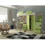 Hochbett 'Geko' grün