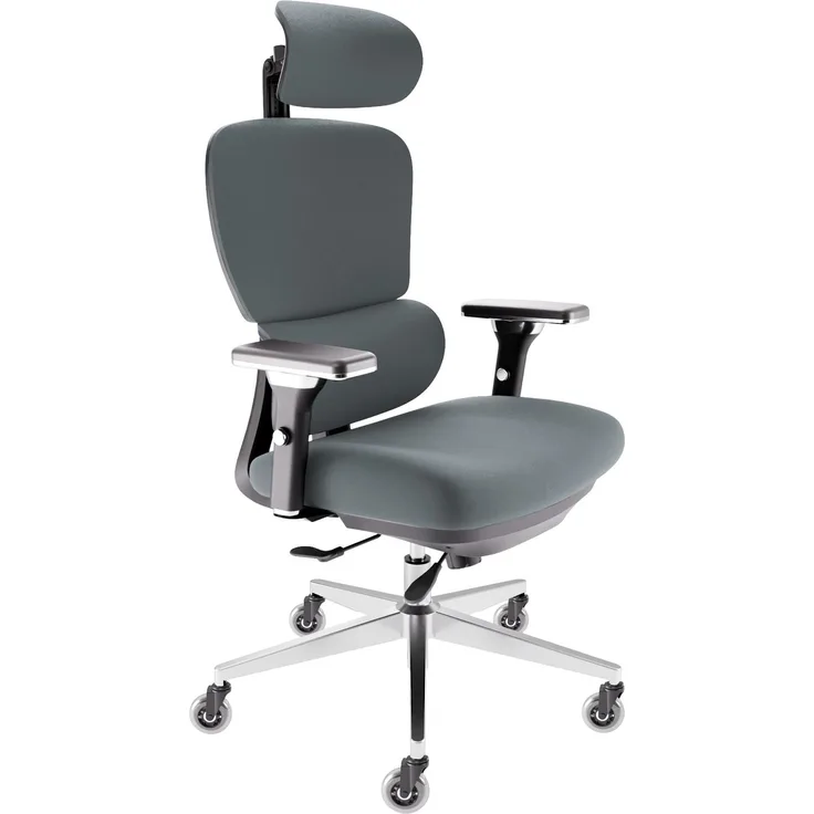 CLOUVOU ProSeat, ergonomischer Bürostuhl, thermoregulative Materialien, 4D-Armlehnen, 3D-Kopfstütze, BladeWheels, Anthrazit