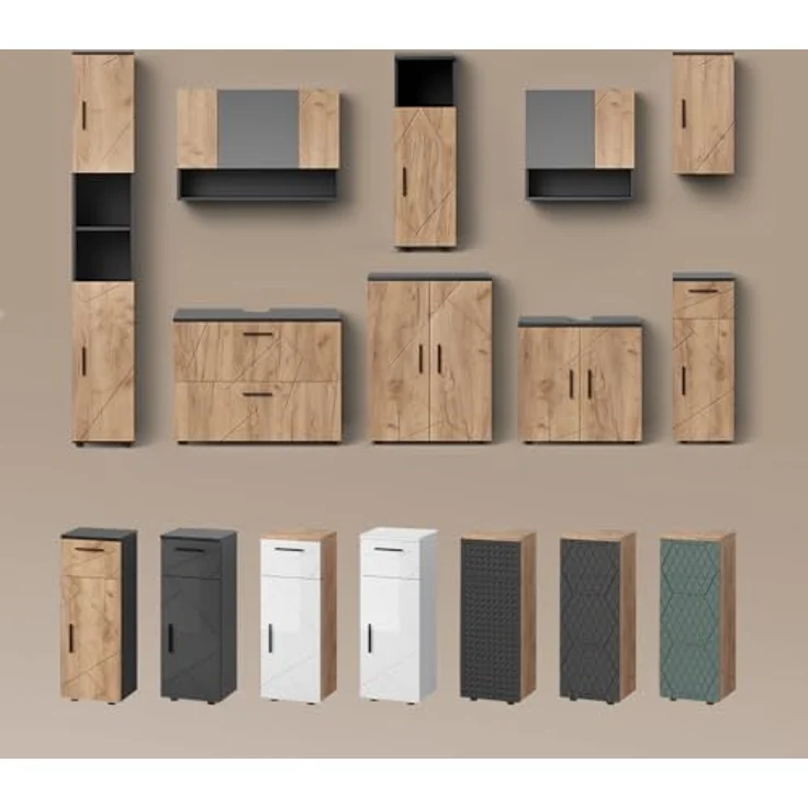 Livinity® Hängeschrank Ronco, Anthrazit Hochglanz, 30 x 59 cm – Bild 8