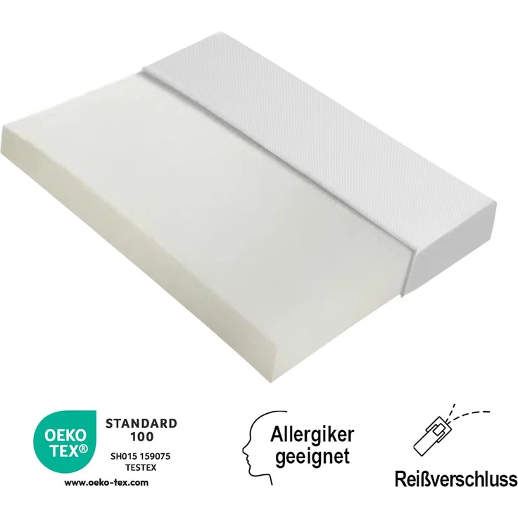 Komfortschaummatratze, 140x200 cm, Höhe 16 cm, 7 Zonen, Härtegrad 3, H3, Schaummatratze, Matratze – Bild 2
