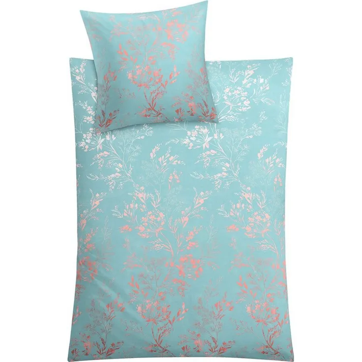 Kleine Wolke Bettwäsche Kate in Gr. 135x200 oder 155x220 cm, Mako-Satin, 2 teilig, Bettwäsche aus Baumwolle, elegante Bettwäsche mit floralem Muster