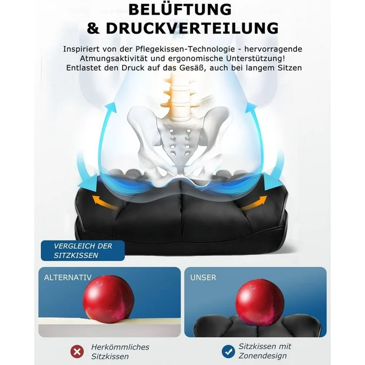 GTPLAYER Gaming-Stuhl Gaming Stuhl, Gamer Stuhl, Ergonomischer Bürostuhl Stoffoberfläche (Packung), Schreibtischstuhl Chefsessel mit Fußstütze höhenverstellbar kunstleder – Bild 2