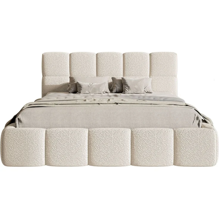 Selsey 'Cloudy' Polsterbett 160x200 mit Bouclé-Bezug, hellbeige – Bild 6