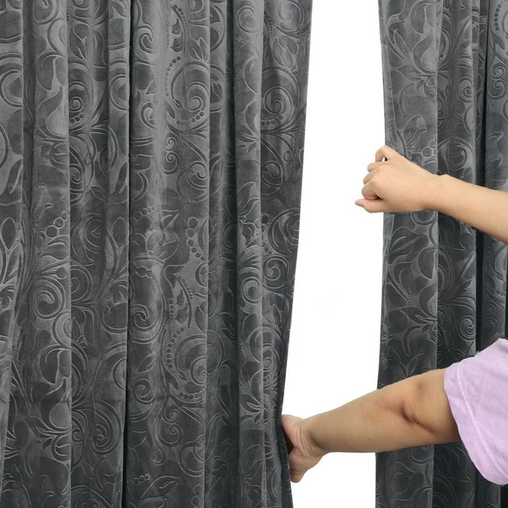 BTTO V&G Vorhang Gardinen Blickdicht Vorhang Samt Velvet Kräuselband (2 St), blickdicht, Vorhang Wohnzimmer – Bild 4