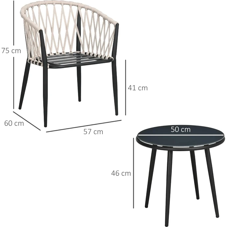 Outsunny Balkonset Mosaiksteine, Terassenmöbel, wetterbeständig – Bild 7