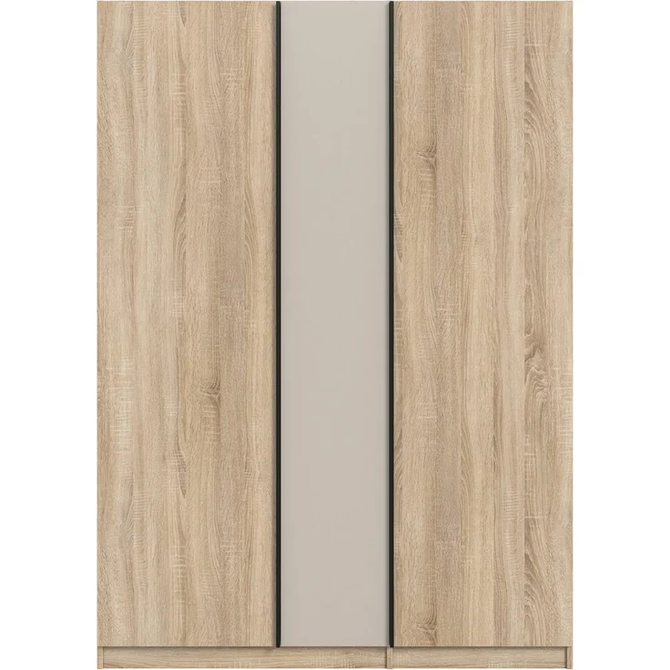 Home affaire Kleiderschrank BENDINGO, TOPSELLER!, Schlafzimmerschrank, Schrank, Garderobenschrank (OTTO BESTSELLER, Garderobe & Schlafzimmer) Breite 130cm, Eiche NB, 3-türig, 2 Kleiderstangen und 2 Ablageböden – Bild 2