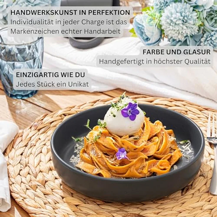 Sänger Leeds Nightsky Tafelservice, 24-teilig, Rund, Dunkelgrau, Steingut, pflegeleicht, für Essen & Trinken – Bild 5