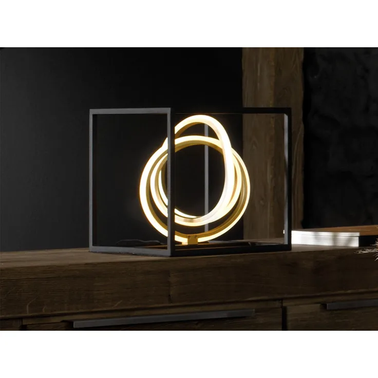 Fischer & Honsel 50413 Tischleuchte Gisi schwarz goldfarben 25cm