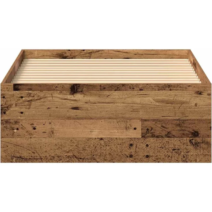 vidaXL Bettgestell ohne Matratze Altholz-Optik 75x190 cm Holzwerkstoff 3329309 – Bild 5