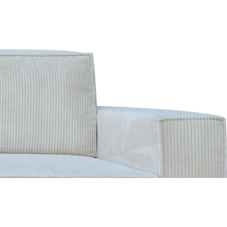 Wohnero24 modernes Ecksofa MARVIN Cord Ecru 298x180 cm – Eckcouch L-Form mit Schlaffunktion 250x150 cm, universelle Ottomane – Bild 5