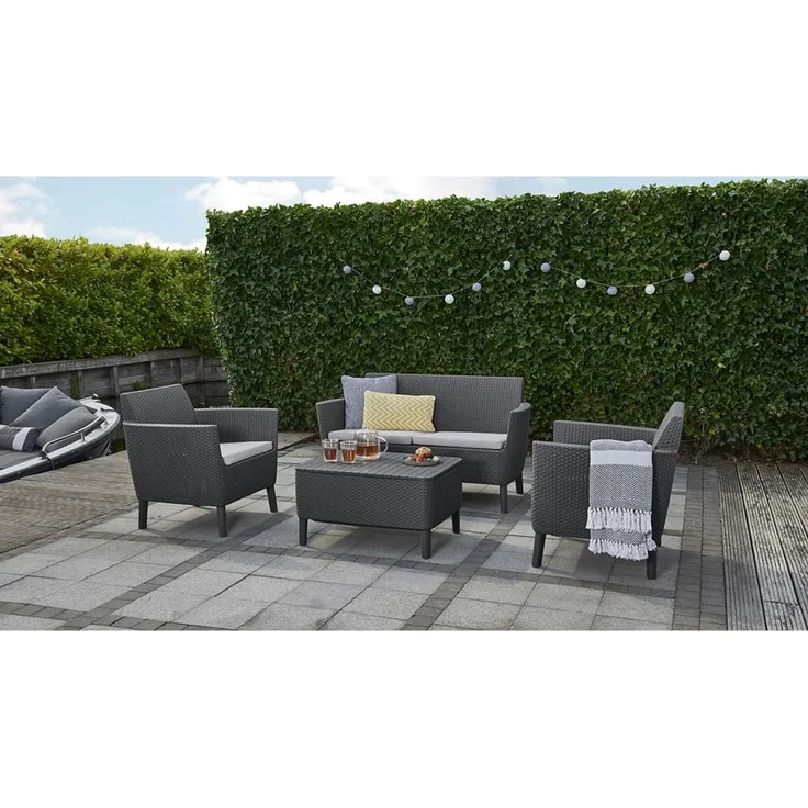 Keter 8-tlg. Garten-Sofagarnitur Salemo Graphitgrau 236629 419999 – Bild 2