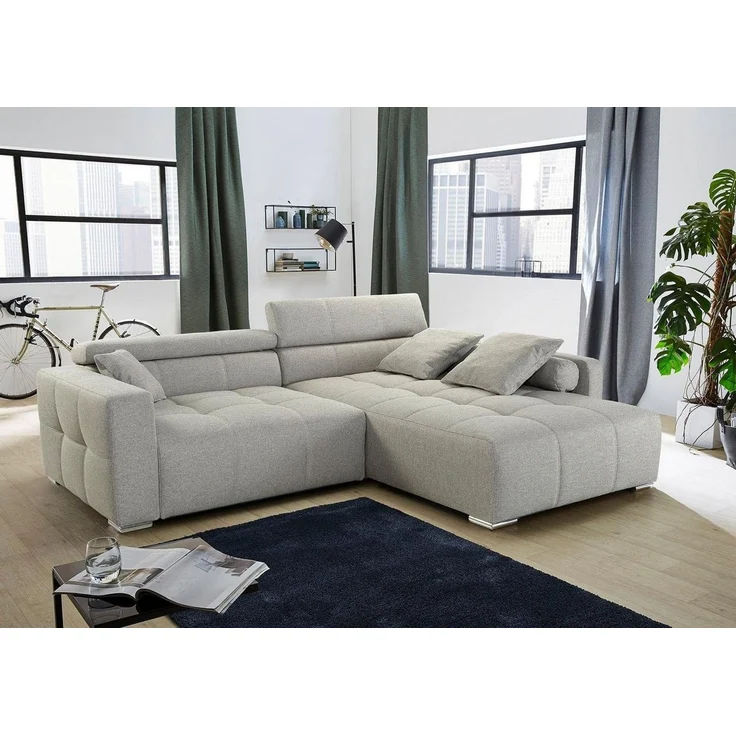 Jockenhöfer Gruppe Ecksofa Salerno L-Form, im Big-Sofa-Style, mit Kopf- bzw. Rückenteilverstellung und Zierkissen – Bild 2