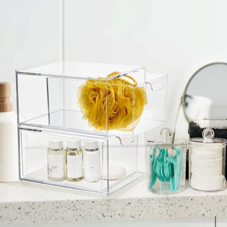 Greentainer Kosmetik Organizer Schubladen Stapelbar Acryl-Make-up-Organizer 3 – Bild 7