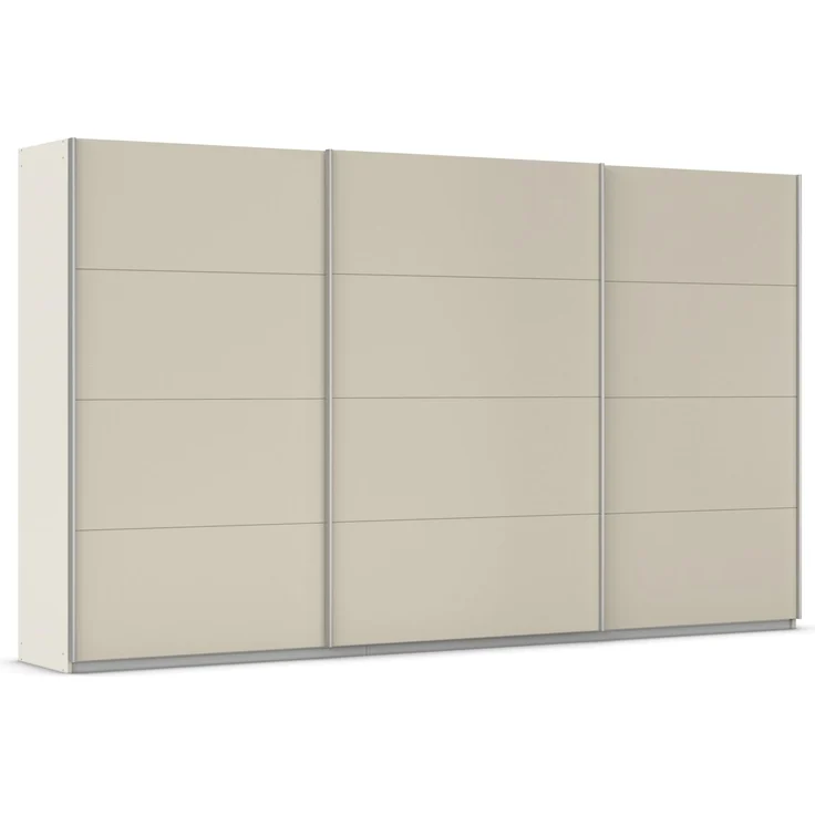 Rauch Möbel Kulmbach, Kleiderschrank mit Schwebetüren für Schlafzimmer, Kinderzimmer, Garderobe, Flur, 3-türig, mit Soft-Close-Funktion, Zubehör Premium, Farbe Beige, Breite 360 cm