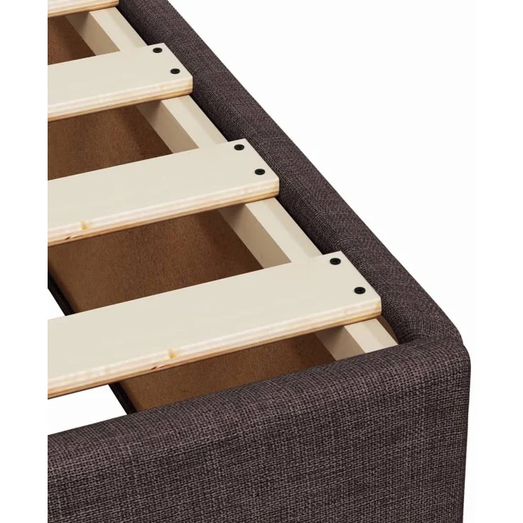 vidaXL Bettgestell ohne Matratze Dunkelbraun 100x200 cm Stoff 3284711 – Bild 7