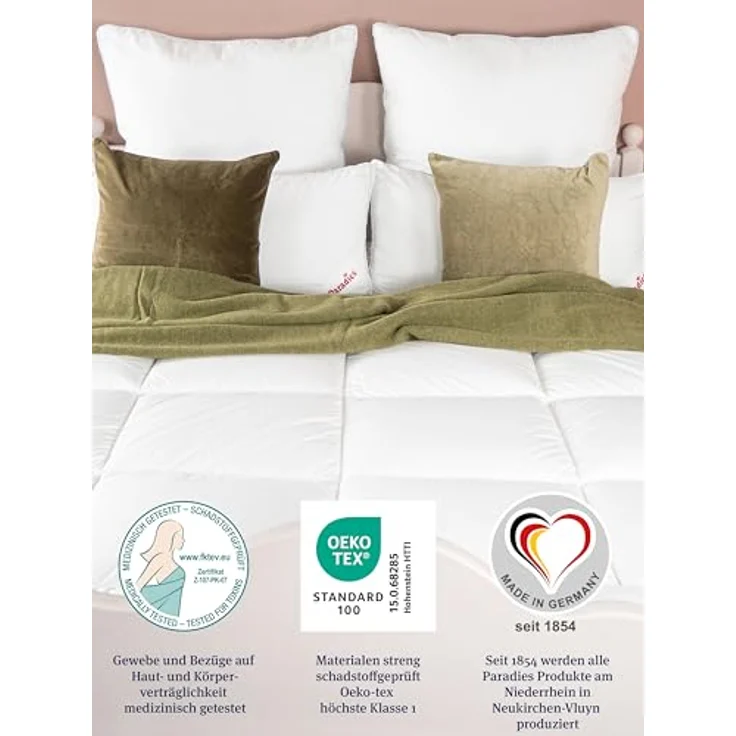 Paradies Kunstfaserbettdecke Avera Bio, Füllung: 80% Polyester, 20% Lyocell, Bezug: 100% Baumwolle kbA, atmungsaktive, wärmende Lyocell Winterdecke – Bild 8