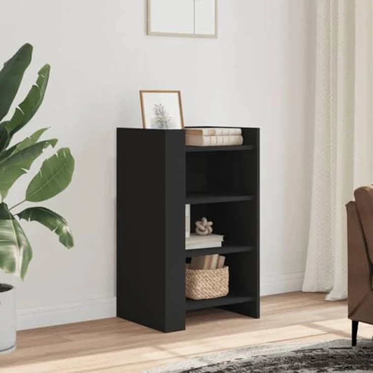 vidaXL Sideboard Schwarz 45x35x75 cm Holzwerkstoff 848382 – Bild 3