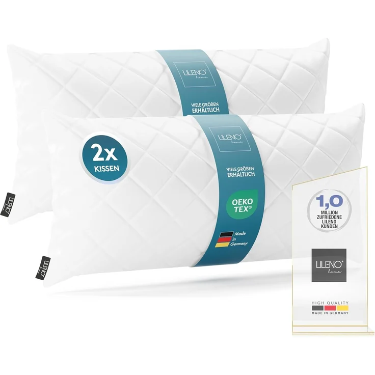 LILENO HOME 2er Set Kissenfüllung 40x80 cm - 95°C waschbares Innenkissen geeignet für Allergiker - Polyester Kisseninlet als Couchkissen, Sofa Kissen, Cocktailkissen und Kopfkissen