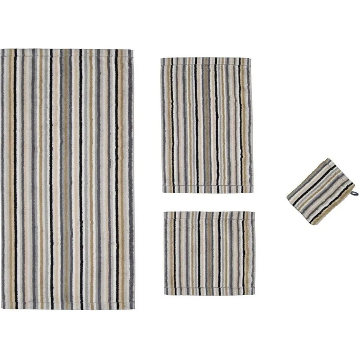 CAWÖ Handtuch - C Life Style Stripes, Walkfrottier Beige 50x100cm – Bild 2