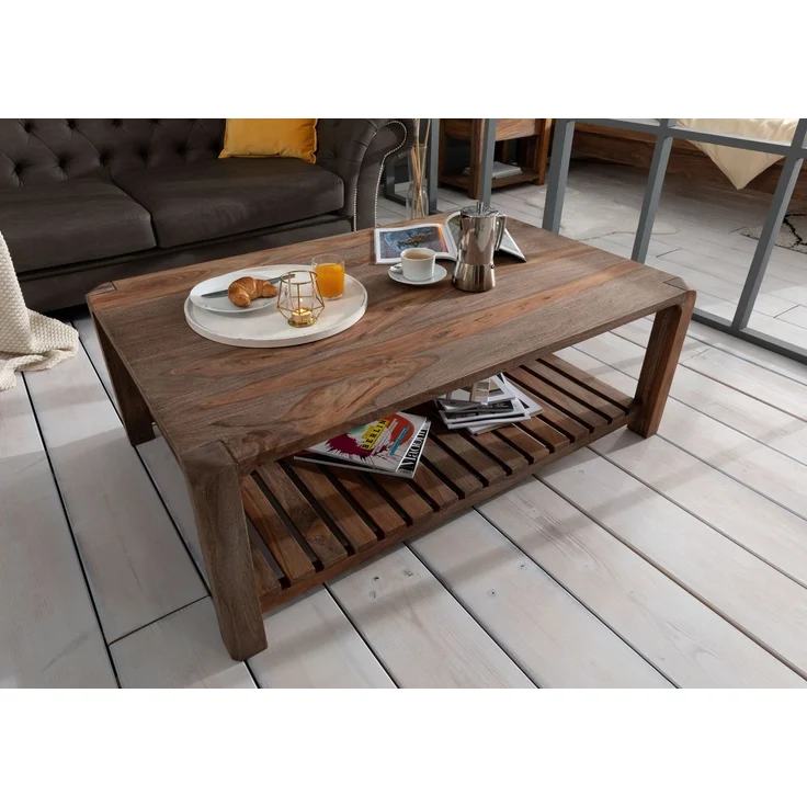 Couchtisch Sheesham 120x80x45 grau geölt BUENO #2001 – Bild 2