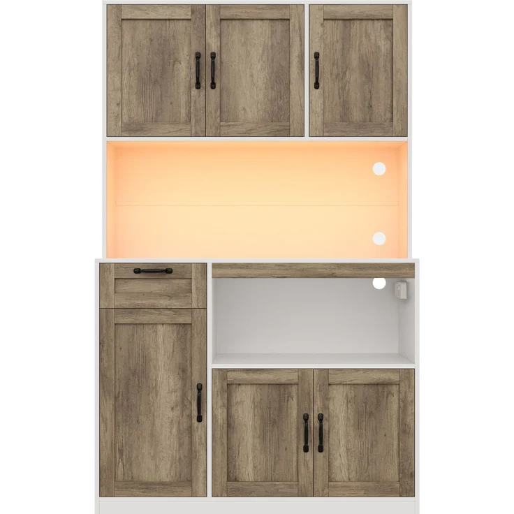 Küchenschrank 110 x 40 x 180 cm mit RGB-LED-Beleuchtung und vielseitigem Stauraum – Bild 7