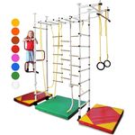 NiroSport Sprossenwand für Kinderzimmer M3 aufbau ohne bohrungen Made in Germany Metallsprossen Weiss Raumhöhe 240 - 290 cm