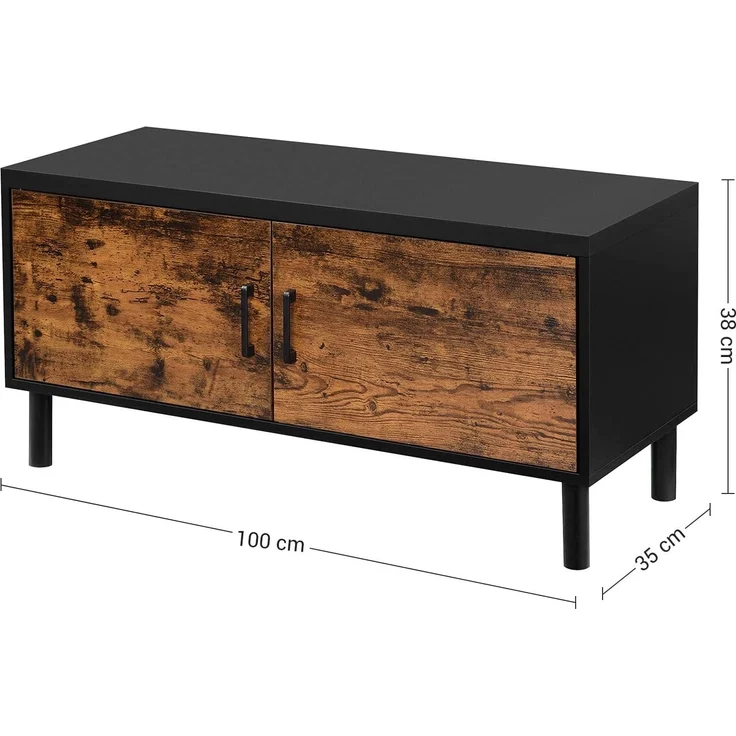 RED Deco Brandon Aufbewahrungsbank, Sitz, Bettvorderseite, für Flur, Schlafzimmer, Wohnzimmer, aus Holz, einfache Montage, industrieller Stil – Bild 6