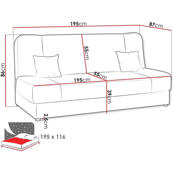 Schlafsofa Jonas (Farbe: Polo 889) – Bild 5